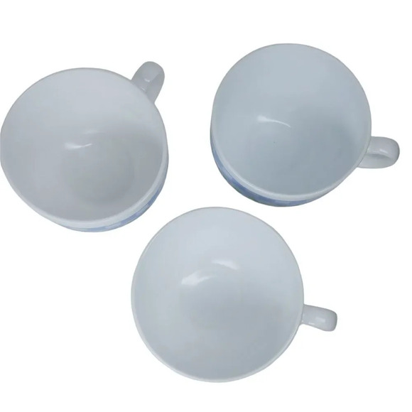 Vintage Arcopal Milk Glass Soup Bowls/Mugs designed Marc Palluy Primeur Set of 3 - Picture 6 of 9